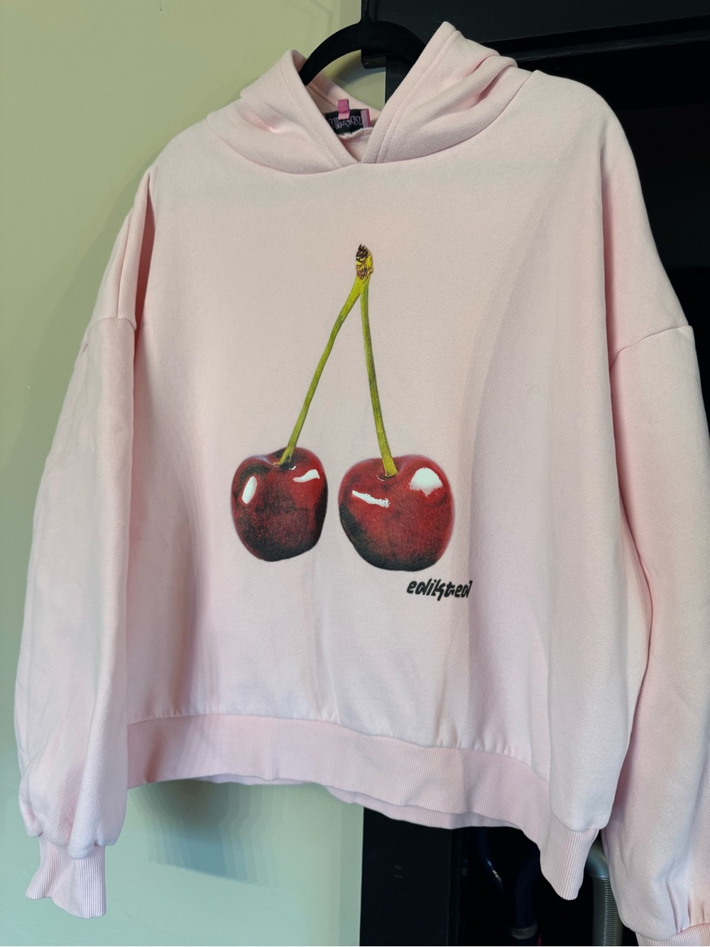Edikted Pink Cherry Graphic Hoodie